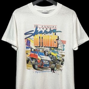 Vintage 80s Sharon Speedway Nationals T-Shirt Ohio Racing Tee Single-Stitch M